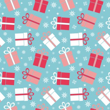  seamless gift pattern on a blue background