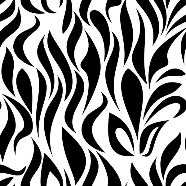 Nahtloses Muster mit schwarzem Muster auf weißem Hintergrund — Stockfoto