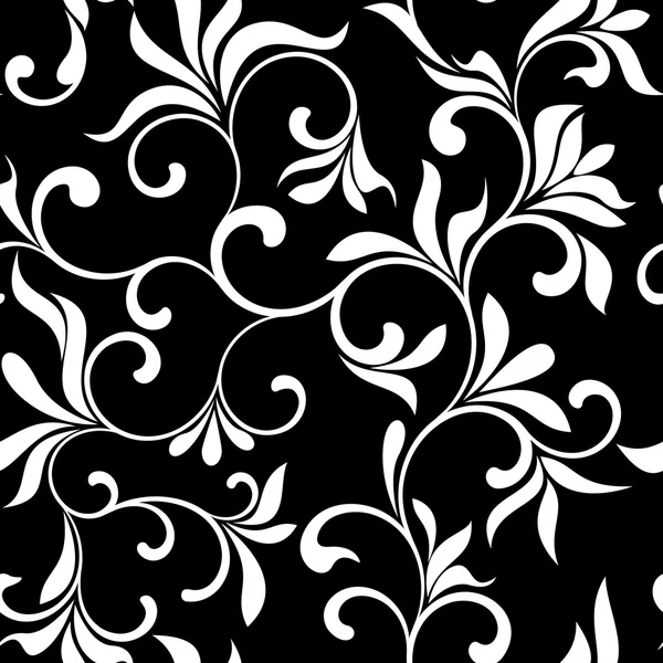 Seamless pattern with white flowers on a black background — Stock Photo, Image