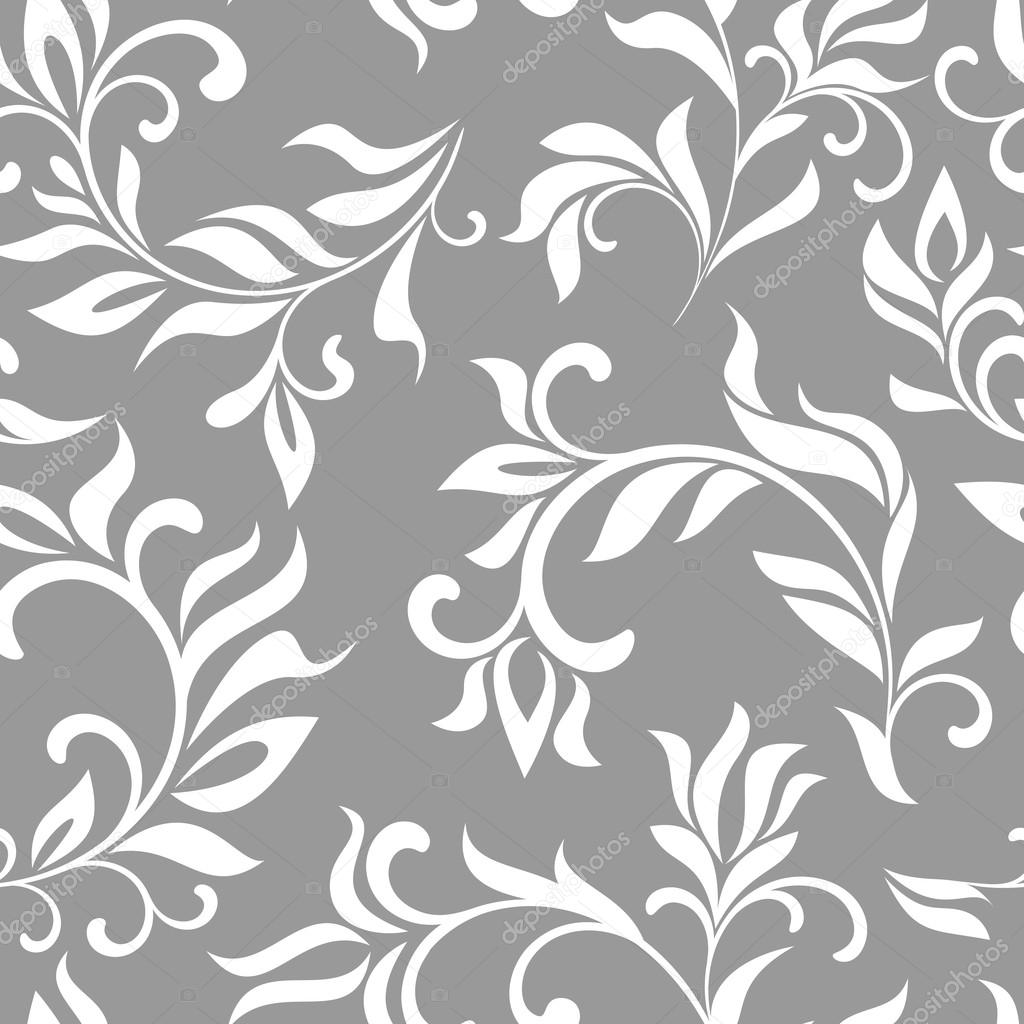 Seamless floral pattern on a gray background