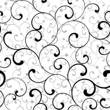 Beyaz bir arka plan üzerinde swirls ile zarif seamless modeli