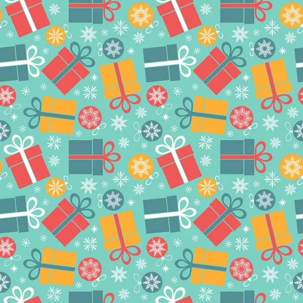 Nahtloses Muster mit Geschenken auf blauem Hintergrund — Stockfoto
