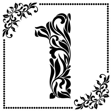 Dekoratif yazı tipi swirls ve çiçek öğeleri ile. Süslü süslemeleri