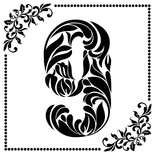 Decoratief lettertype met swirls en bloemen elementen. Sierlijke versieren — Stockfoto