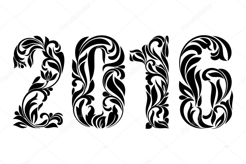 图案装饰的装饰字体 2016 — 图库照片08irinaomelchak#79731344