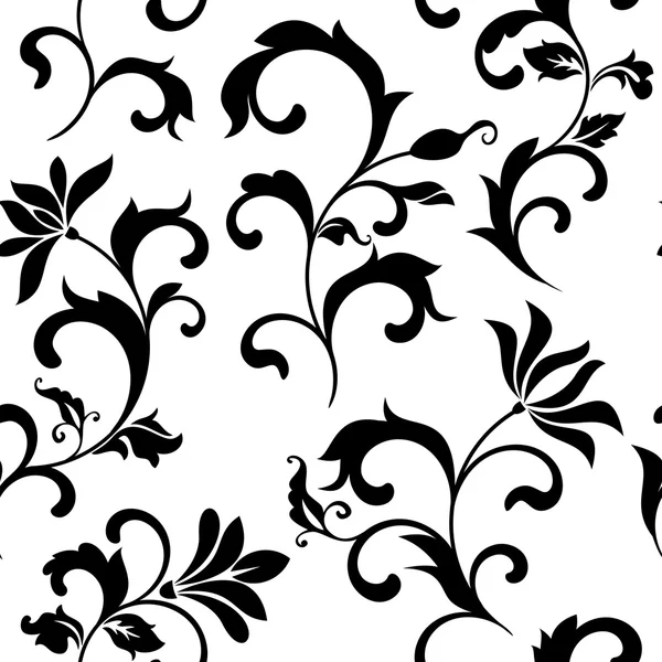 Elegante patrón sin costuras con flores de decoración en una espalda blanca — Vector de stock