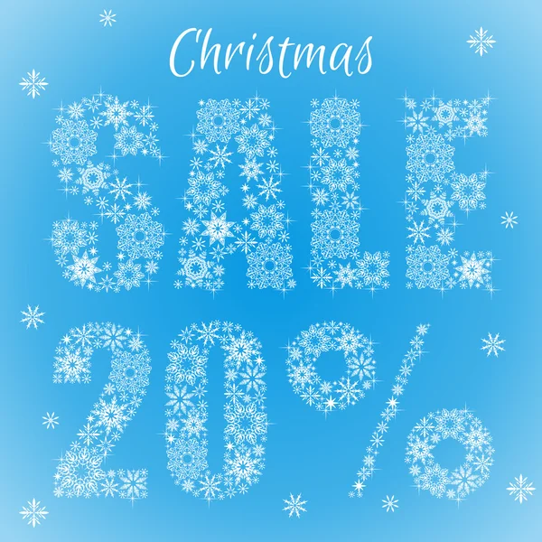 Text from snowflakes. Christmas sale 20% — Διανυσματικό Αρχείο