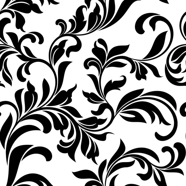 Motif sans couture avec tracé floral blanc sur fond blanc — Image vectorielle