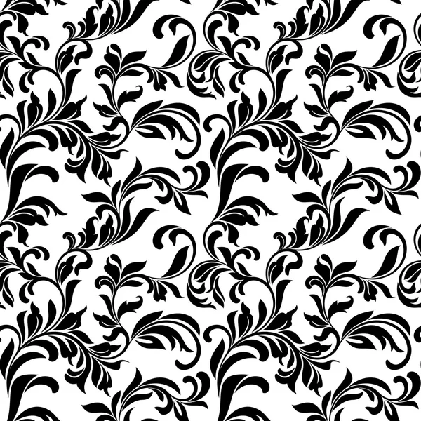 Motif sans couture avec tracé floral blanc sur fond blanc — Image vectorielle