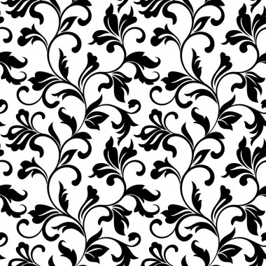 Beyaz bir arka plan üzerinde klasik oyma ile zarif seamless modeli.