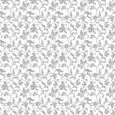 Duvar kağıdı dekorasyon için beyaz bir arka plan üzerinde çiçek oyma ile zarif Dikişsiz desen Tekstil.