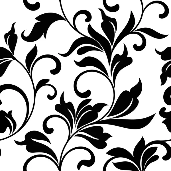 Patrón sin costuras con tracería floral blanca sobre fondo blanco — Vector de stock