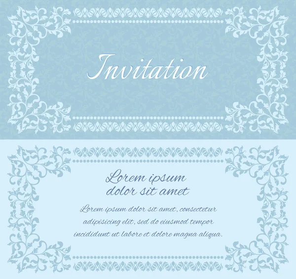 Elegante diseño de invitación con marcos vintage. Hay un lugar para el texto — Vector de stock