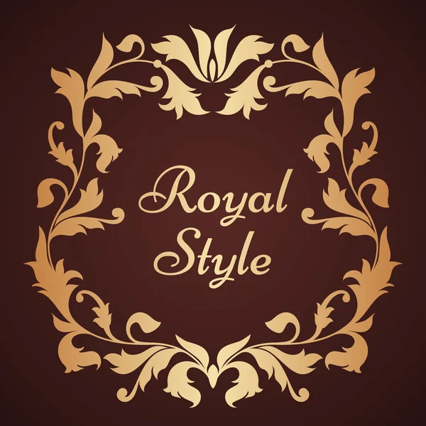 Rama z liści w stylu royal. — Wektor stockowy