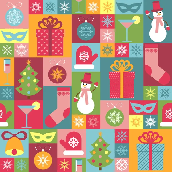 Seamless Christmas pattern. It can be used for decorating of wrapping paper, invitations, cards. — Stock Vector