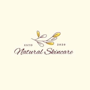 Cilt bakımı için doğal organik logo tasarım şablonu