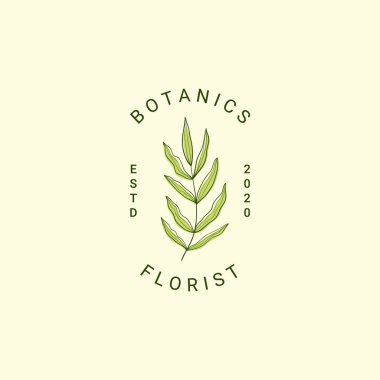 Minimalist Botanik ve çiçekçi logosu tasarım şablonu