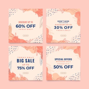 Güzel pembe sosyal medya ileti şablonu