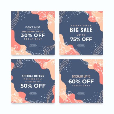 Beautiful social media post square template