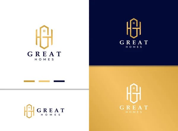 Creative Luxury Letter Logo Real Estate Property Company — Vector de stock