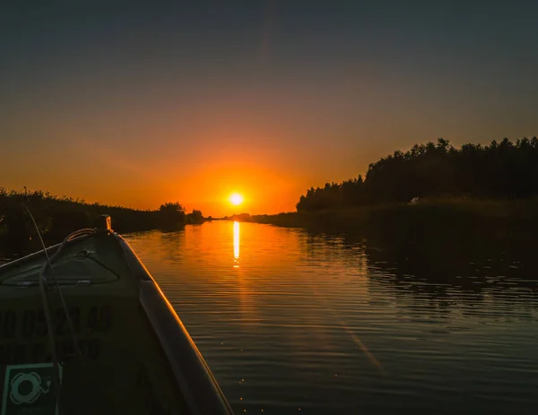 Puesta Sol Delta Del Danubio — Foto de Stock