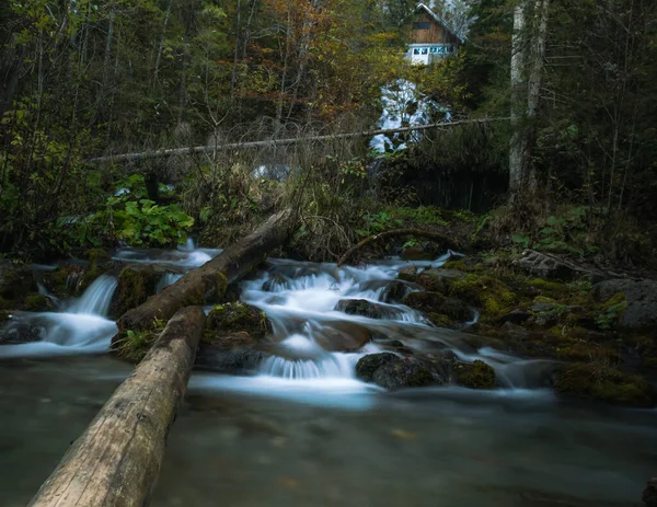 Herfst Waterval Het Bos — Stockfoto