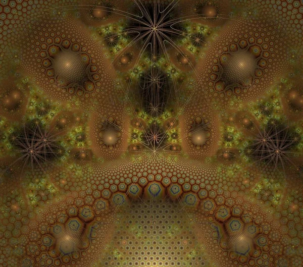 Illustraties Psychedelische Fractal Futuristische Geometrische Kleurrijke Ornament Render — Stockfoto