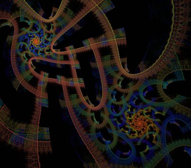 Çizimler saykodelik fraktal fraktal fraktal geometrik renkli süsleme 3D