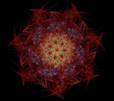 Çizimler saykodelik fraktal fraktal fraktal geometrik renkli süsleme 3D