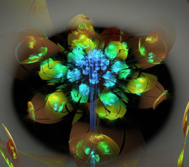 Çizimler saykodelik fraktal fraktal fraktal geometrik renkli süsleme 3D