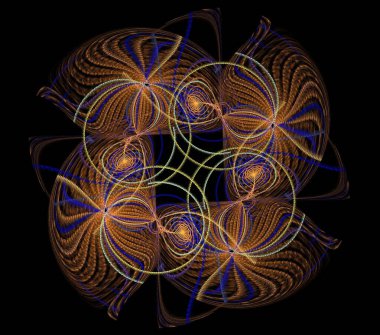 Çizimler saykodelik fraktal fraktal fraktal geometrik renkli süsleme 3D