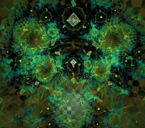 Illustraties Psychedelische Fractal Futuristische Geometrische Kleurrijke Ornament Render — Stockfoto