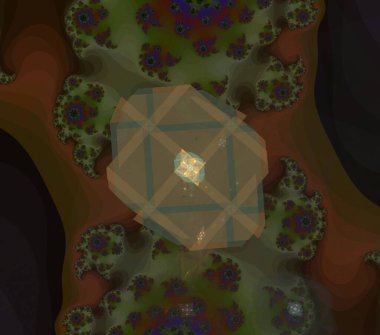 Çizimler saykodelik fraktal fraktal fraktal geometrik renkli süsleme 3D