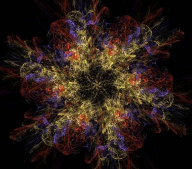 Çizimler saykodelik fraktal fraktal fraktal geometrik renkli süsleme 3D