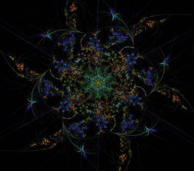 Çizimler saykodelik fraktal fraktal fraktal geometrik renkli süsleme 3D