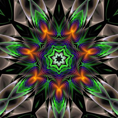 Kaleydoskop soyut güzel fantezi fraktal çizim 