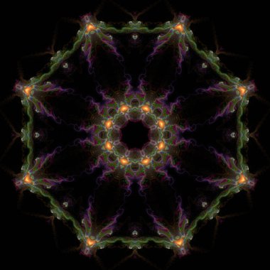 Kaleydoskop soyut sanat güzel fantezi fraktal resimli mandala