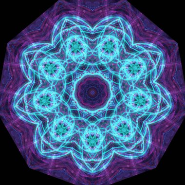 Kaleydoskop soyut sanat güzel fantezi fraktal resimli mandala
