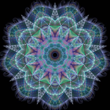 Kaleydoskop soyut sanat güzel fantezi fraktal resimli mandala