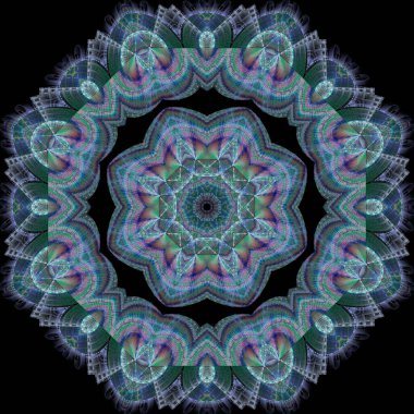 Kaleydoskop soyut sanat güzel fantezi fraktal resimli mandala