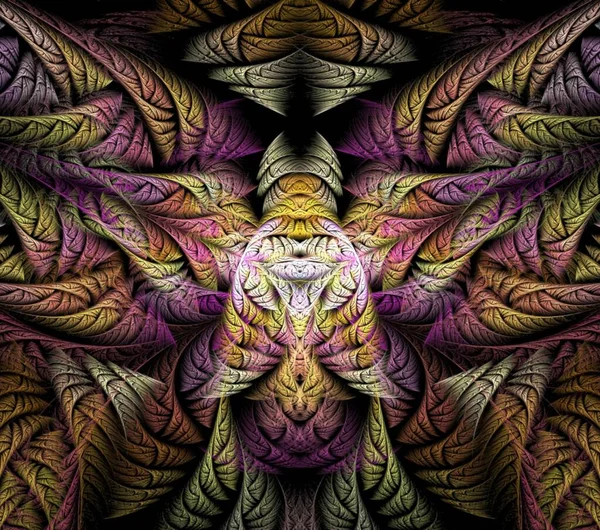 Ілюстрації Психоделічний Фрактальний Футуристичний Геометричний Барвистий Орнамент Render — стокове фото