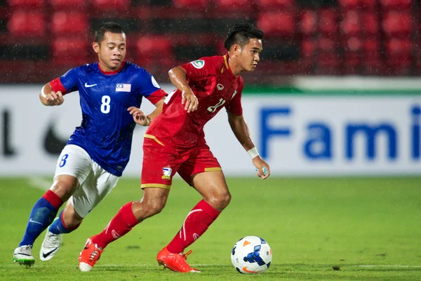 Asiatiska u-16 mästerskapet mellan thailand och malaysia — Stockfoto