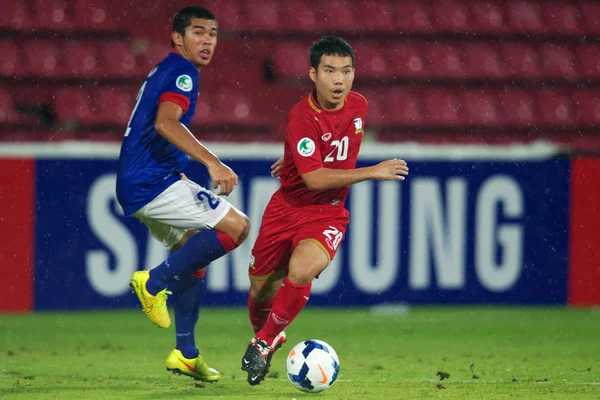 AFC u-16 championship tussen thailand en Maleisië — Stockfoto