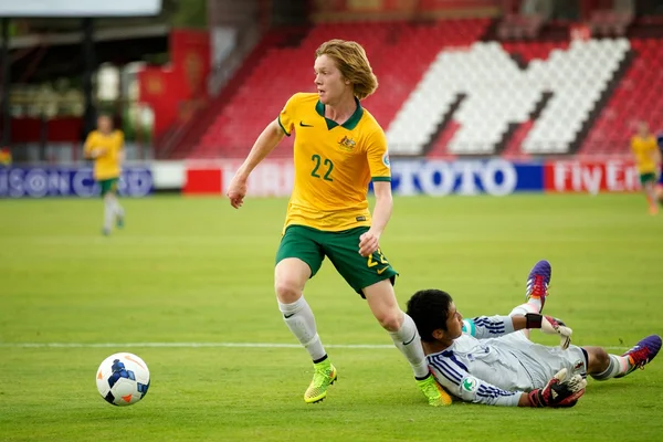 AFC u-16 championship tussen Australië en japan — Stockfoto