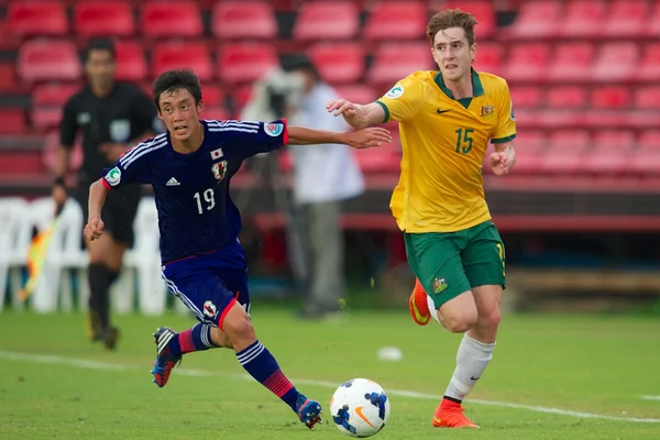 オーストラリアと日本の間 afc u-16 選手権 — ストック写真