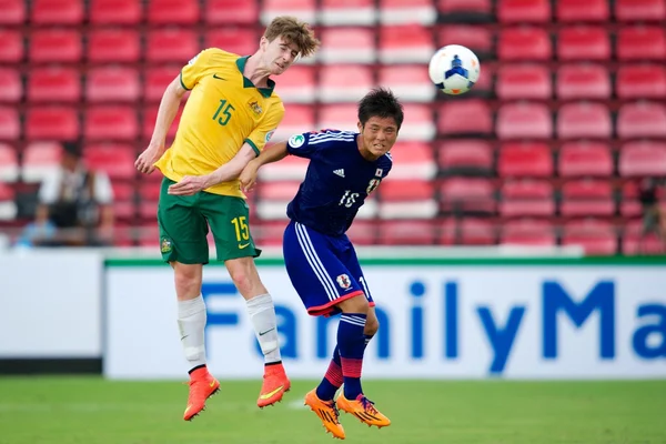 オーストラリアと日本の間 afc u-16 選手権 — ストック写真