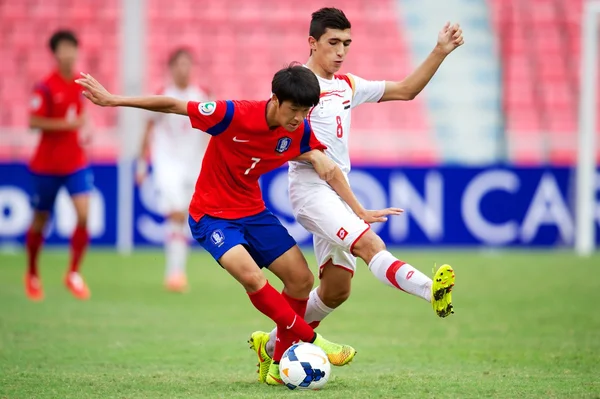 AFC mistrovství u-16 Korejská republika a Sýrie — Stock fotografie