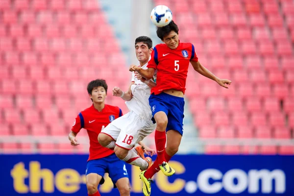 AFC u-16 championship korea republiken och Syrien Stockbild