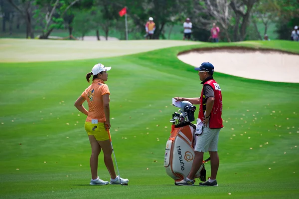 Kang Haeji de Corea del Sur con caddy — Foto de Stock