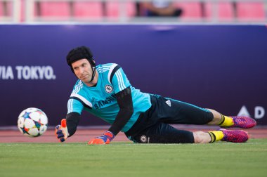 Petr Cech of Chelsea in action
